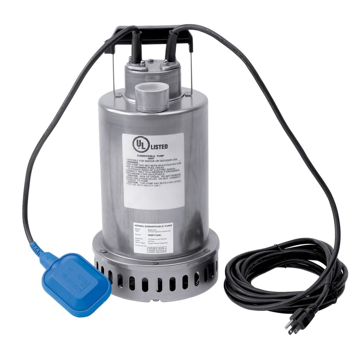 Honda WSP73 3/4 HP 115V 74 GPM Submersible Pump